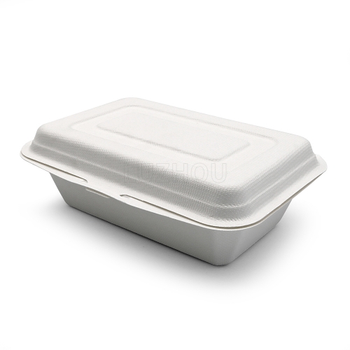 450ml 6.81"x4.88"xH2.09" (Fold) 15g Bagasse Compostable Eco Friendly Small To Go Food Box