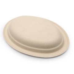 10"x7.5"x1" 17g Bagasse Compostable Oval Eco Friendly Paper Plates