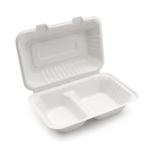 I00000 100-Pack 100% Compostable Food Containers, Disposable Togo Clamshell  Containers with lid, Biodegradable Microwave Safe Take Out Lunch Boxes