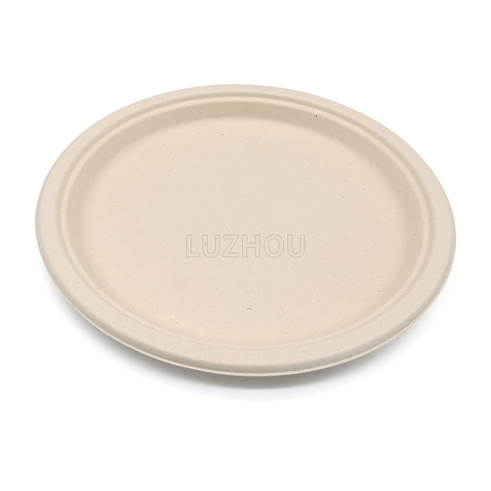 ф9"x0.8" 15g Bagasse Compostable Eco Friendly Disposable Plate