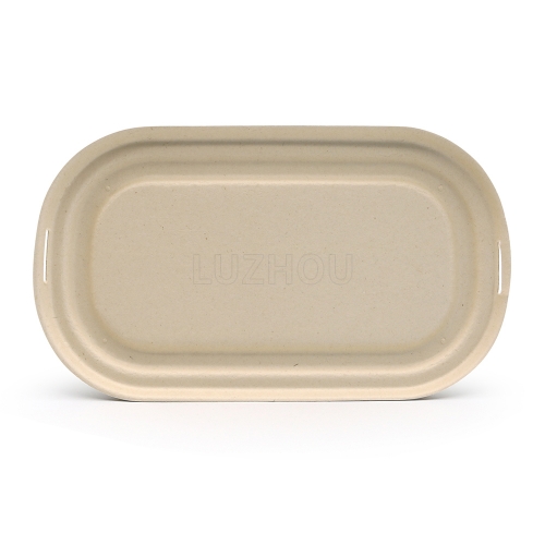 1000ml 34oz 9.2"x5.2"x2.4" 25g 1-Comp Bagasse Compostable Disposable Paper Fruit Salad Box with Lid