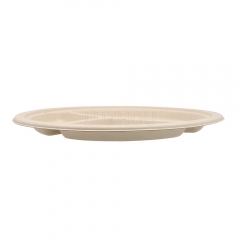 ф9"x0.8" 15g 3-Comp Bagasse Compostable Earth Friendly Disposable Dish