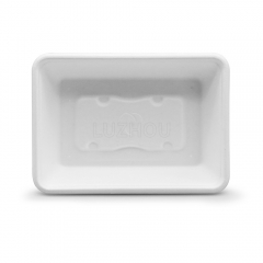 650ml 7"x5"xH1.8" 16g Wide Rim Bagasse Compostable Eco Disposable Food Prep Box Container with Lid