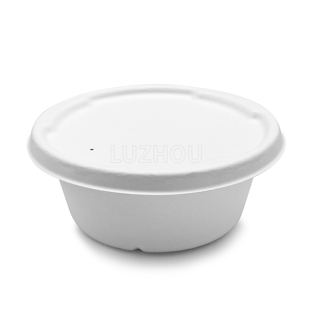 850ml 29oz Φ6"xH2.6" 18g Bagasse Compostable Paper Takeaway Food Packaging Disposable Container