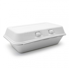 700ml 8.66x5.51xH2.95" (Fold) 36g Bagasse Compostable Eco Friendly Clamshell To Go Container Box