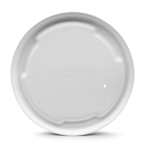 500ml 17oz Φ5"xH2.3" 11g Straght Wall Bagasse Compostable Restaurant Hot Food Box with Lid