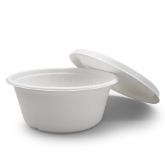 850ml 29oz Φ6"xH2.6" 18g Bagasse Compostable Paper Takeaway Food Packaging Disposable Container