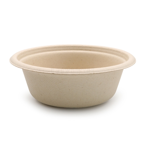 350ml 12oz Φ8.2"xH2.9" 10g Wide Rim Bagasse Compostable Take Out Fiber Bowls for Rice Packing