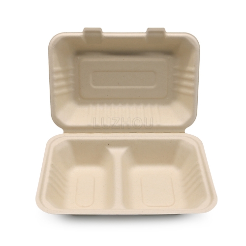 8.6' 3-Compartment Disposable Dinnerware Sugarcane Bagasse Tableware Round  Dinner Plate - China Food Container and Food Packaging price