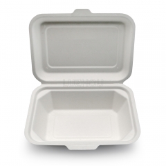 600ml 7.17"x5.35"xH2.68" (Fold) 20g Bagasse Compostable Takeaway Small Disposable Food Box