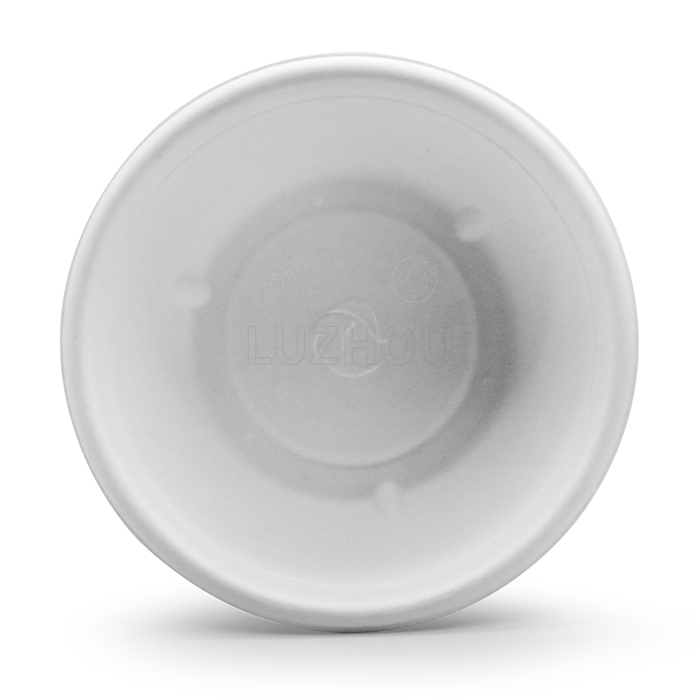500ml 17oz Φ5"xH2.3" 11g Straght Wall Bagasse Compostable Restaurant Hot Food Box with Lid