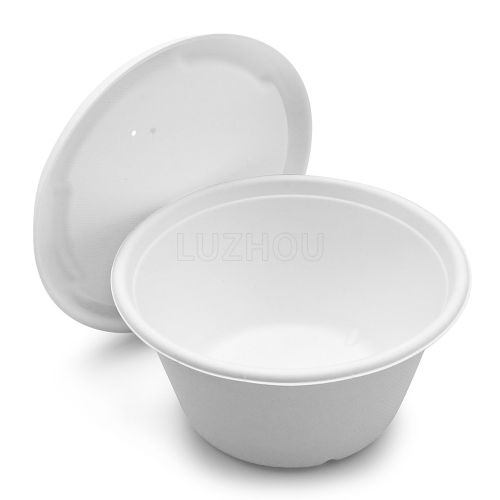 1000ml 34oz Φ6"*H3.2" 22g Bagasse Compostable Environmental Friendly Meal Preparation Packaging Containers