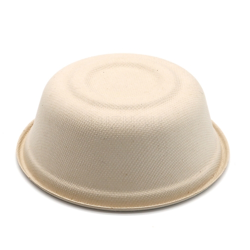 350ml 12oz Φ7.8"xH2.9" 10g Bagasse Bio-degradable Compostable Food Paper Container Bowl