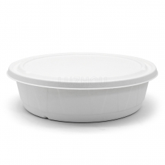 3500ml 118oz ф11.22"x2.96" 50g Diamond Bagasse Compostable Sustainable Disposable Meal To Go Container