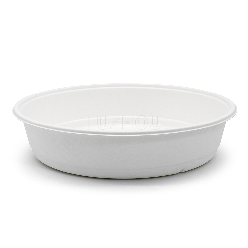 3000ml 101oz ф11.22"x2.52" 48g Diamond Bagasse Compostable Sustainable Food Take Out Disposable Container