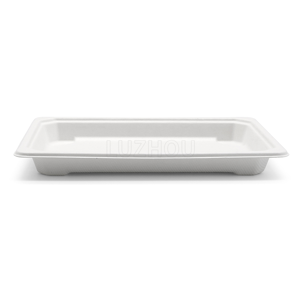 7.2"x5"x0.8" 11g Bagasse Compostable Sushi Togo Packaging Container Tray