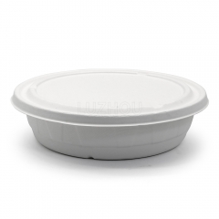 1500ml 51oz ф9.92"x1.78" 32g Diamond Bagasse Biodegradable Compostable Paper Take Out Meal Container