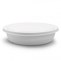 2500ml 85oz ф11.22"x2.13" 45g Diamond Bagasse Compostable Eco Friendly Big Takeout Hot Food Container