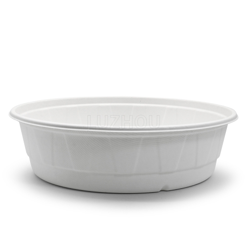 1500ml 51oz ф9.92"x1.78" 32g Diamond Bagasse Biodegradable Compostable Paper Take Out Meal Container