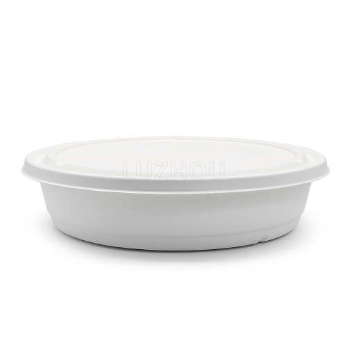 3000ml 101oz ф11.22"x2.52" 48g Diamond Bagasse Compostable Sustainable Food Take Out Disposable Container