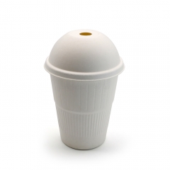 12 oz 3.54"x3.58" 12±1g Straight Pattern Bagasse Bio-degradable Compostable Coffee Cup