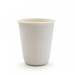 8oz 3.15"x3.48" 9.6±1g Plain Bagasse Compostable Disposable Coffee Cup for Gathering