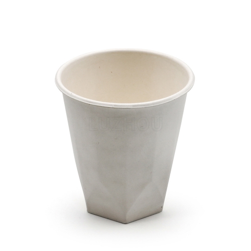 8 oz 3.15"x3.39" 9.6±1g Diamond Bagasse Biodegradable Compostable Eco Coffee Cup with Lid