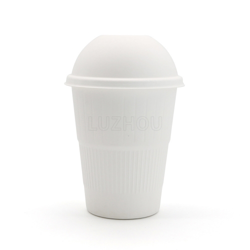 12 oz 3.54"x3.58" 12±1g Straight Pattern Bagasse Bio-degradable Compostable Coffee Cup