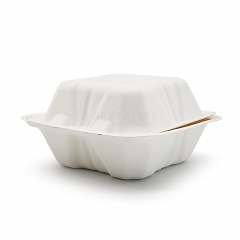 450ml 5.98"x5.98"xH2.99" (Fold) 21g Bagasse Biodegradable Compostable Take Out Clamshell