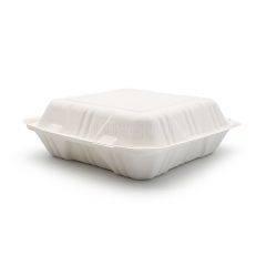 1500ml 9x9xH3" (Fold) 42g Bagasse Compostable Catering Large Disposable Take Out Lunch Box