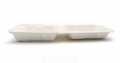 900ml 8x8xH2.48" (Fold) 31g Bagasse Biodegradable Compostable Meal Containers Large