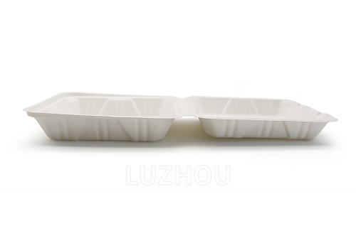 1500ml 9x9xH3" (Fold) 42g Bagasse Compostable Catering Large Disposable Take Out Lunch Box