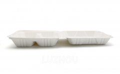 1300ml 9x9xH3" (Fold) 42g 3 Compartment Bagasse Compostable Takeaway Food Box