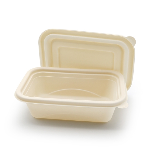 380ml 7.20"x4.80"x1.42" 28g Corn Starch 1-Comp Heatable Food Box for Office