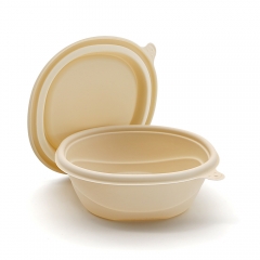 27oz 6.69"x2.95" 41.5g Corn Starch Disposable Take Out Bowl Container with Lid