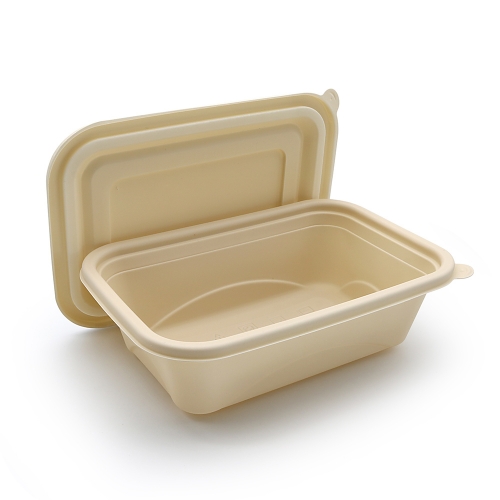 500ml 7.20"x4.80"x1.85" 32.5g Corn Starch 1-Comp Meal Takeaway Bento Box Containers