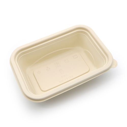 750ml 7.72"x5.24"x2.32" 42g Corn Starch 1-Comp Take Out Microwavable Food Container with Lid