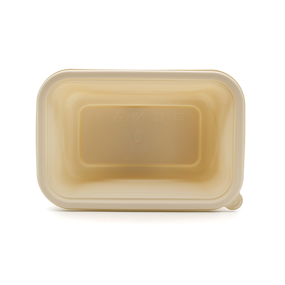 750ml 7.72"x5.24"x2.32" 42g Corn Starch 1-Comp Take Out Microwavable Food Container with Lid