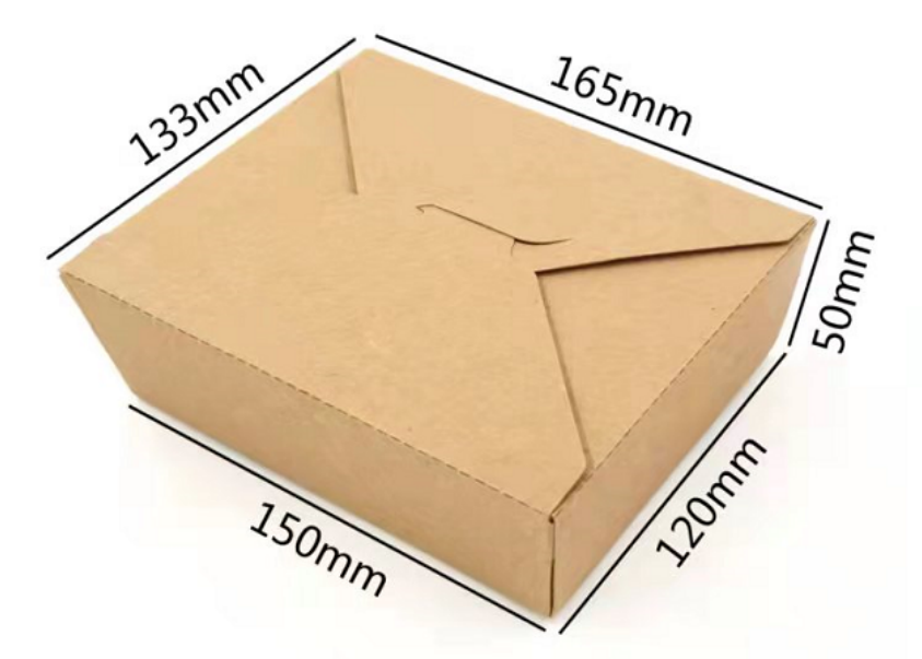 Dimentional diagram of Brown Kraft Take Out Containers for Noodle