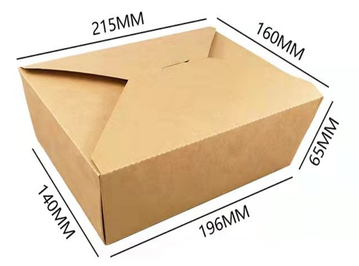 Dimentional diagram of Kraft Paper Box Containers for Food