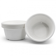 1000ml 34oz ф9.7"xH4.7" 23g Diamond-Shaped Bagasse Compostable Disposable To Go Paper Bowl with Cover