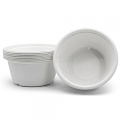 1000ml 34oz ф9.7"xH4.7" 23g Diamond Bagasse Compostable Disposable To Go Paper Bowl with Cover