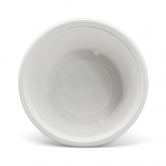 1000ml 34oz ф9.7"xH4.7" 23g Diamond-Shaped Bagasse Compostable Disposable To Go Paper Bowl with Cover