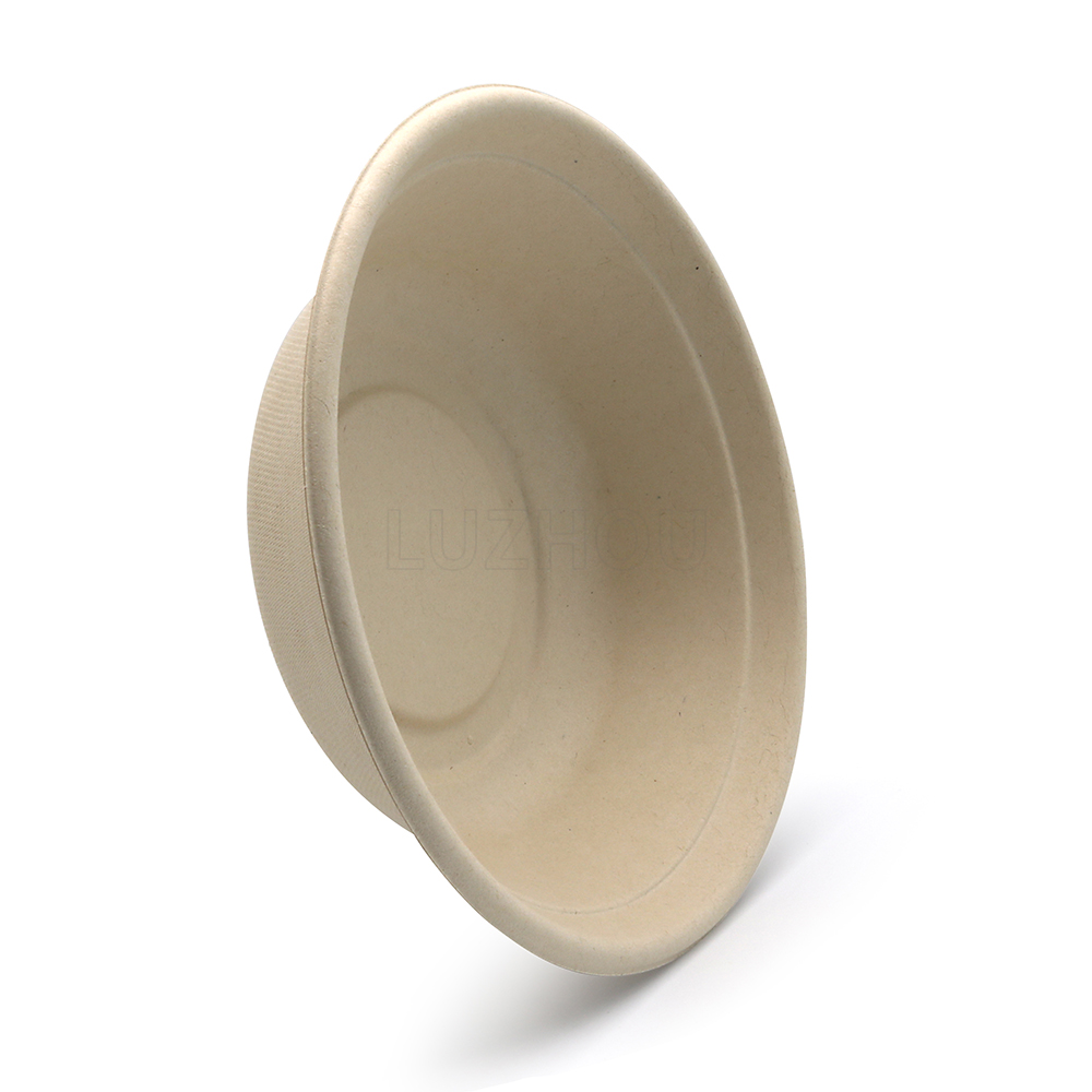950ml 32oz Φ8.18"xH2.4" 25g Bagasse Compostable Paper Soup Bowl