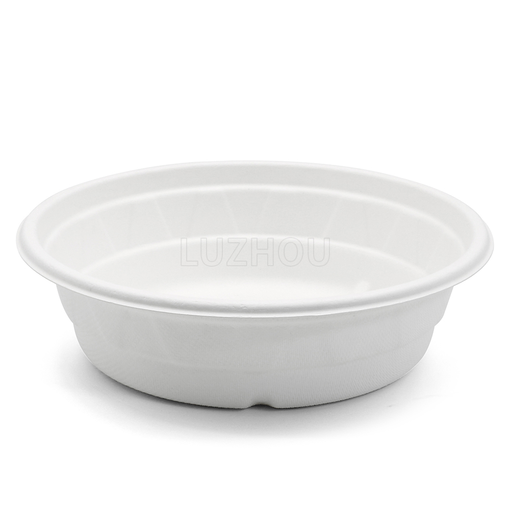 500ml 17oz ф9.7"xH2.6" 14g Diamond-Shaped Bagasse Biodegradable Compostable Soup Packaging Container with Lid