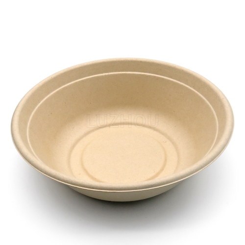 950ml 32oz Φ8.18"xH2.4" 25g Bagasse Compostable Paper Soup Bowl