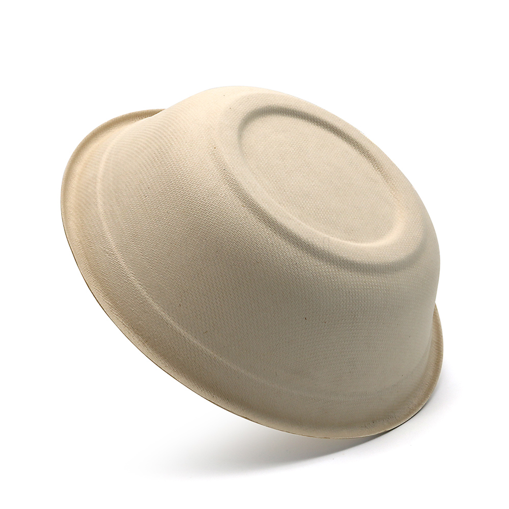 950ml 32oz Φ8.18"xH2.4" 25g Bagasse Compostable Paper Soup Bowl