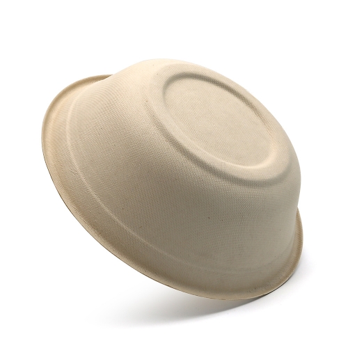 950ml 32oz Φ8.18"xH2.4" 25g Bagasse Compostable Paper Soup Bowl