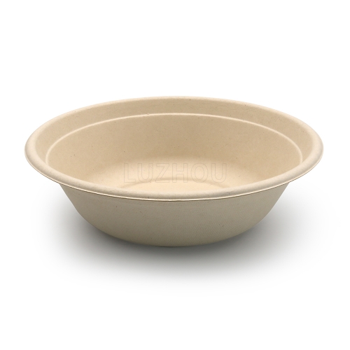 950ml 32oz Φ8.18"xH2.4" 25g Bagasse Compostable Paper Soup Bowl