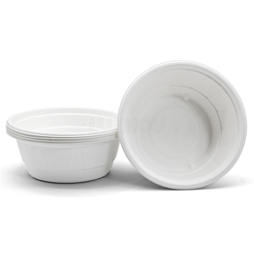 850ml 29oz ф9.7"xH4.2" 20g Diamond Bagasse Compostable Take Out Soup Bowl with Lid